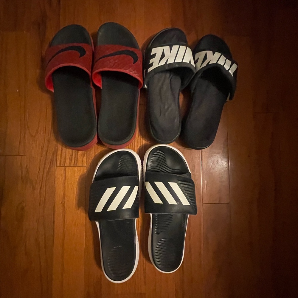 Nike Red and Black Athletic Sandals
